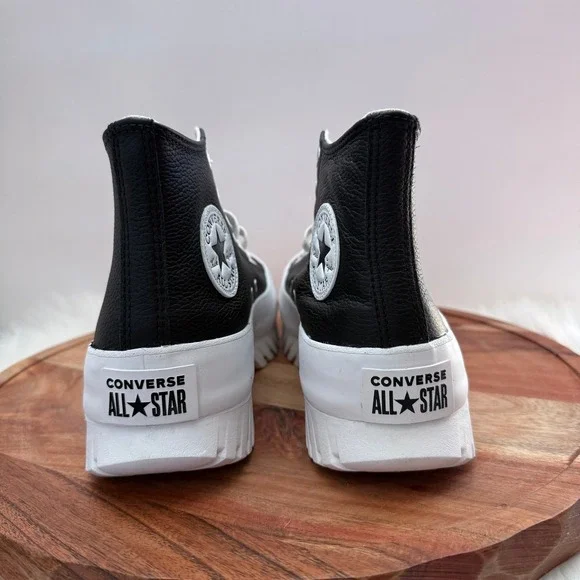 Converse CTAS Lugged 2.0 High Top Black Leather Boots Men 8.5‎ Women 10.5 - Picture 6 of 12